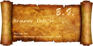 Brauner Iván névjegykártya